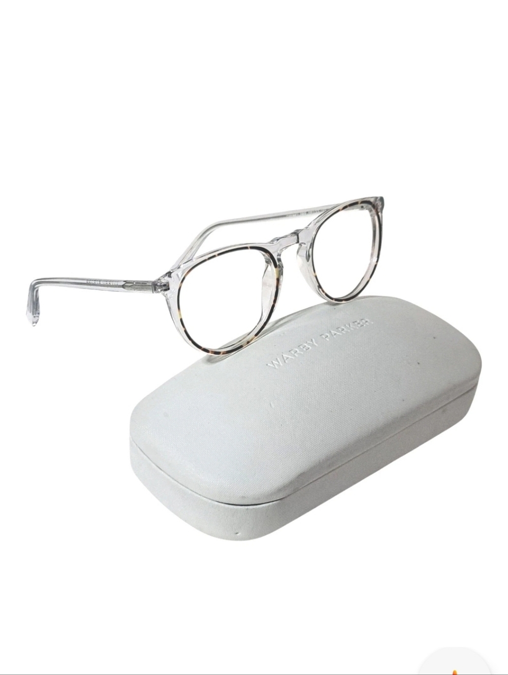 Warby Parker Haskell 560 Eyeglasses Clear Tortoise Brown Unisex Made In Italy